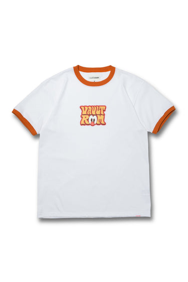 70's LOGO TRIM TEE / WHT×ORG - vaultroom 公式オンラインストア