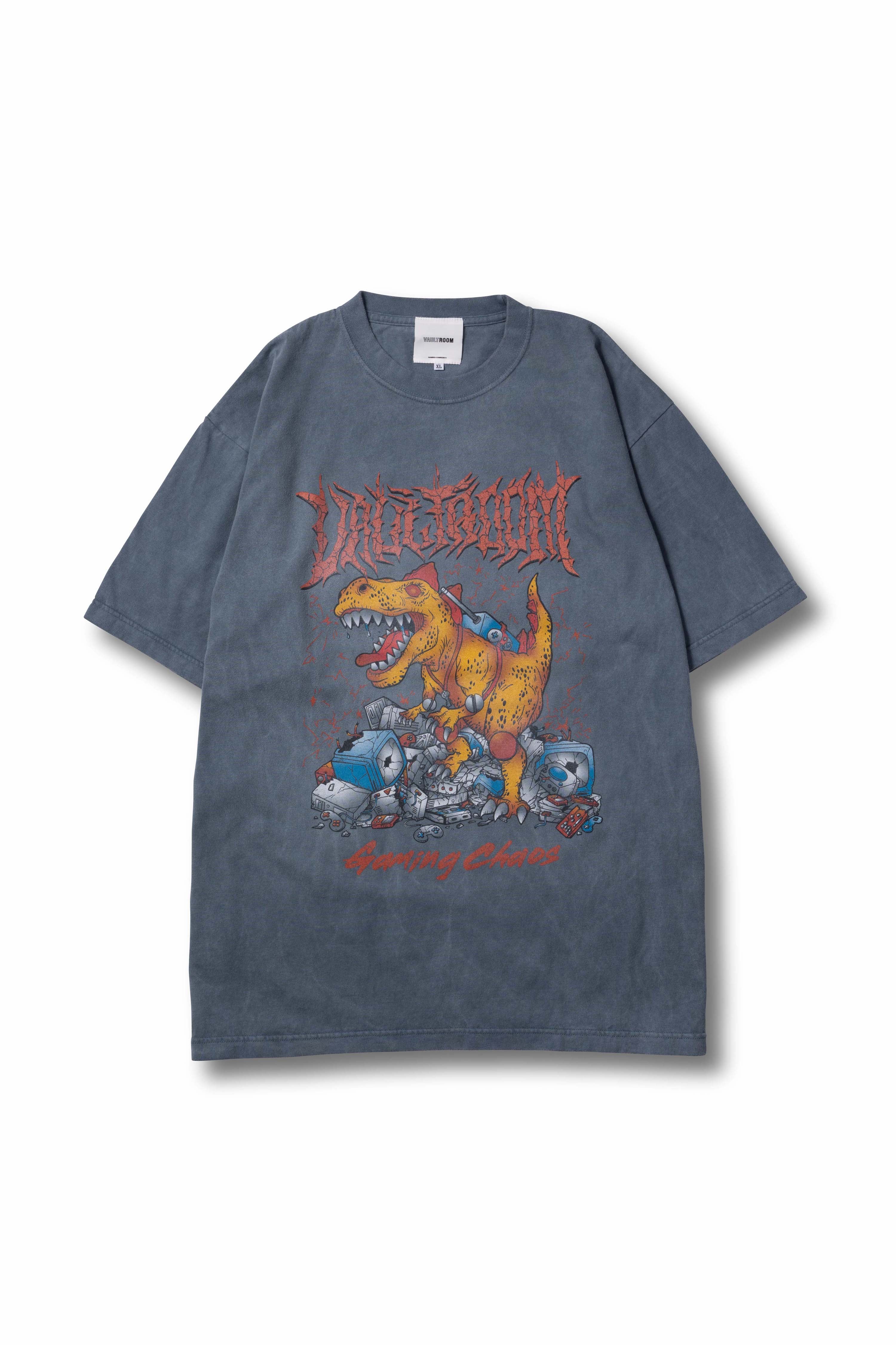 畳んで段ボールで発送しますGAMING CHAOS TEE / BLUE GRAY - Tシャツ