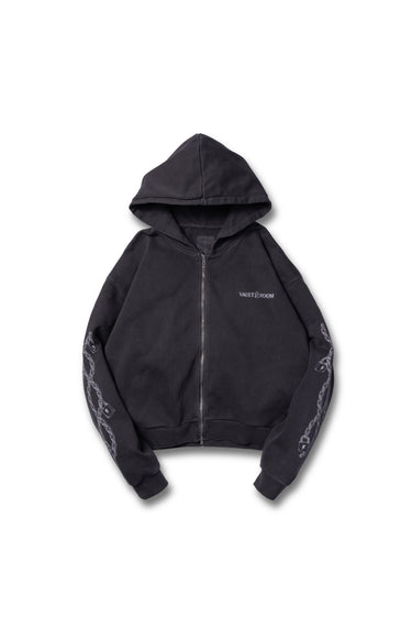 CHAIN LOGO DYED ZIP HOODIE / BLACK - vaultroom 公式オンラインストア