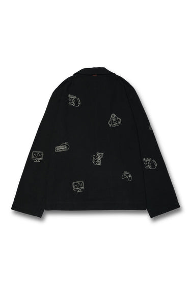 DRAWING COTTON SILK SHIRT / BLACK - vaultroom 公式オンラインストア