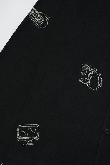 DRAWING COTTON SILK SHIRT / BLACK - vaultroom 公式オンラインストア