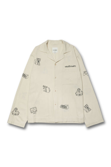 DRAWING COTTON SILK SHIRT / NATURAL - vaultroom 公式オンラインストア