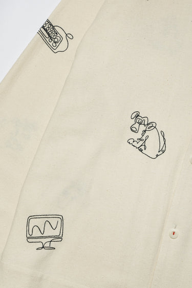 DRAWING COTTON SILK SHIRT / NATURAL - vaultroom 公式オンラインストア