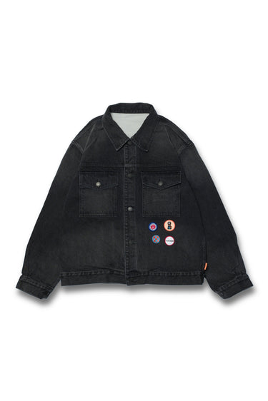 EMB PATCH DENIM JACKET / BLACK - vaultroom 公式オンラインストア