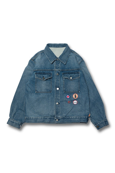 EMB PATCH DENIM JACKET / WASH BLUE - vaultroom 公式オンラインストア