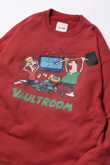GAME CRASH VINTAGE CREWNECK / RED - vaultroom 公式オンラインストア