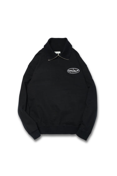 KEYHOLE ROUND PATCH HALF ZIP SWEAT / BLACK - vaultroom 公式オンラインストア