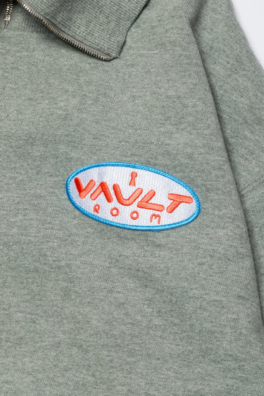 KEYHOLE ROUND PATCH HALF ZIP SWEAT / GRAY - vaultroom 公式オンラインストア