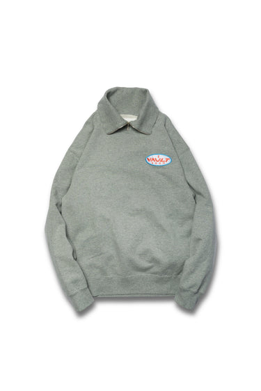 KEYHOLE ROUND PATCH HALF ZIP SWEAT / GRAY - vaultroom 公式オンラインストア