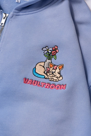 VASE CAT ZIP HOODIE / WASH BLUE - vaultroom 公式オンラインストア