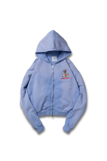 VASE CAT ZIP HOODIE / WASH BLUE - vaultroom 公式オンラインストア