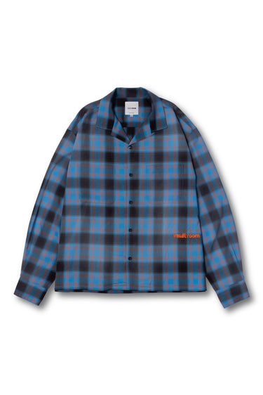 VAULTROOM PLAID CHECK OPEN COLLAR SHIRT / BLUE - vaultroom 公式オンラインストア