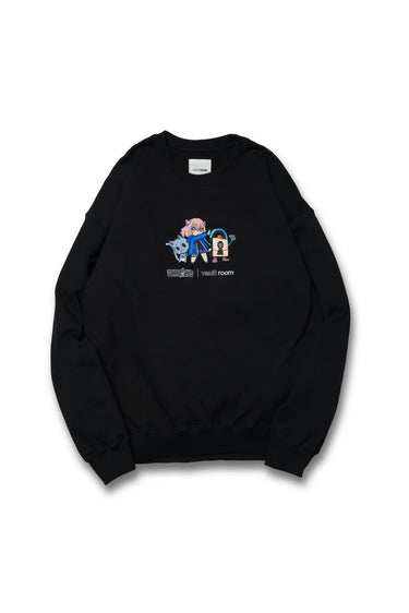 VR × nqrse × HAPPY CREWNECK / BLACK - vaultroom 公式オンラインストア