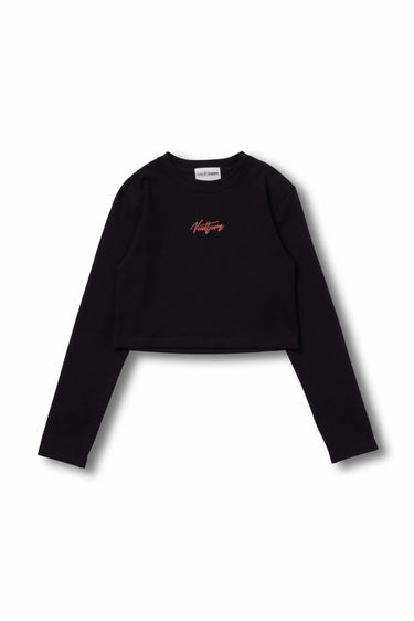 Women's SCRIPT LOGO CROPPED L/S TEE / BLK - vaultroom 公式オンラインストア