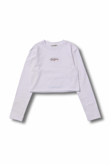 Women's SCRIPT LOGO CROPPED L/S TEE / WHT - vaultroom 公式オンラインストア