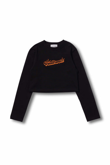 Women's SPARKLE LOGO CROPPED L/S TEE / BLK - vaultroom 公式オンラインストア