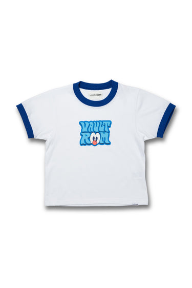 【Women's】70's LOGO TRIM TEE / WHT×BLU - vaultroom 公式オンラインストア