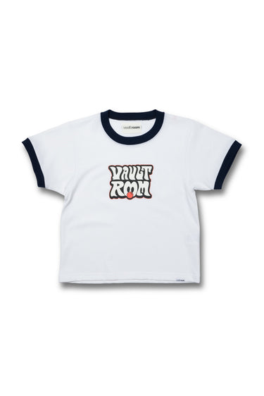 【Women's】70's LOGO TRIM TEE / WHT×NVY - vaultroom 公式オンラインストア