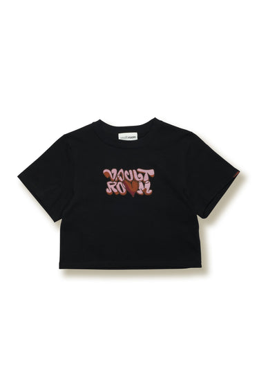 【Women's】EMB PRINT CROPPED TEE / BLK - vaultroom 公式オンラインストア