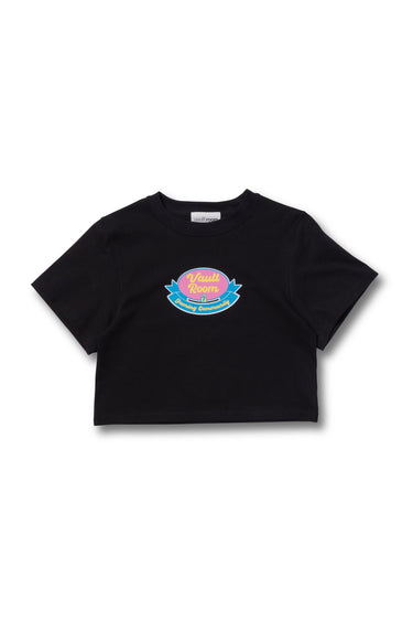 【Women's】RIBBON LOGO CROPPED TEE / BLK - vaultroom 公式オンラインストア