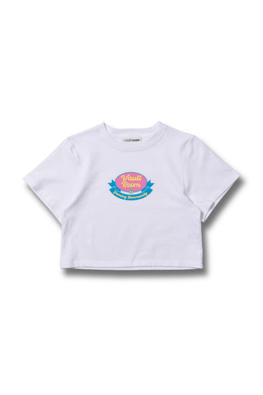 【Women's】RIBBON LOGO CROPPED TEE / WHT - vaultroom 公式オンラインストア