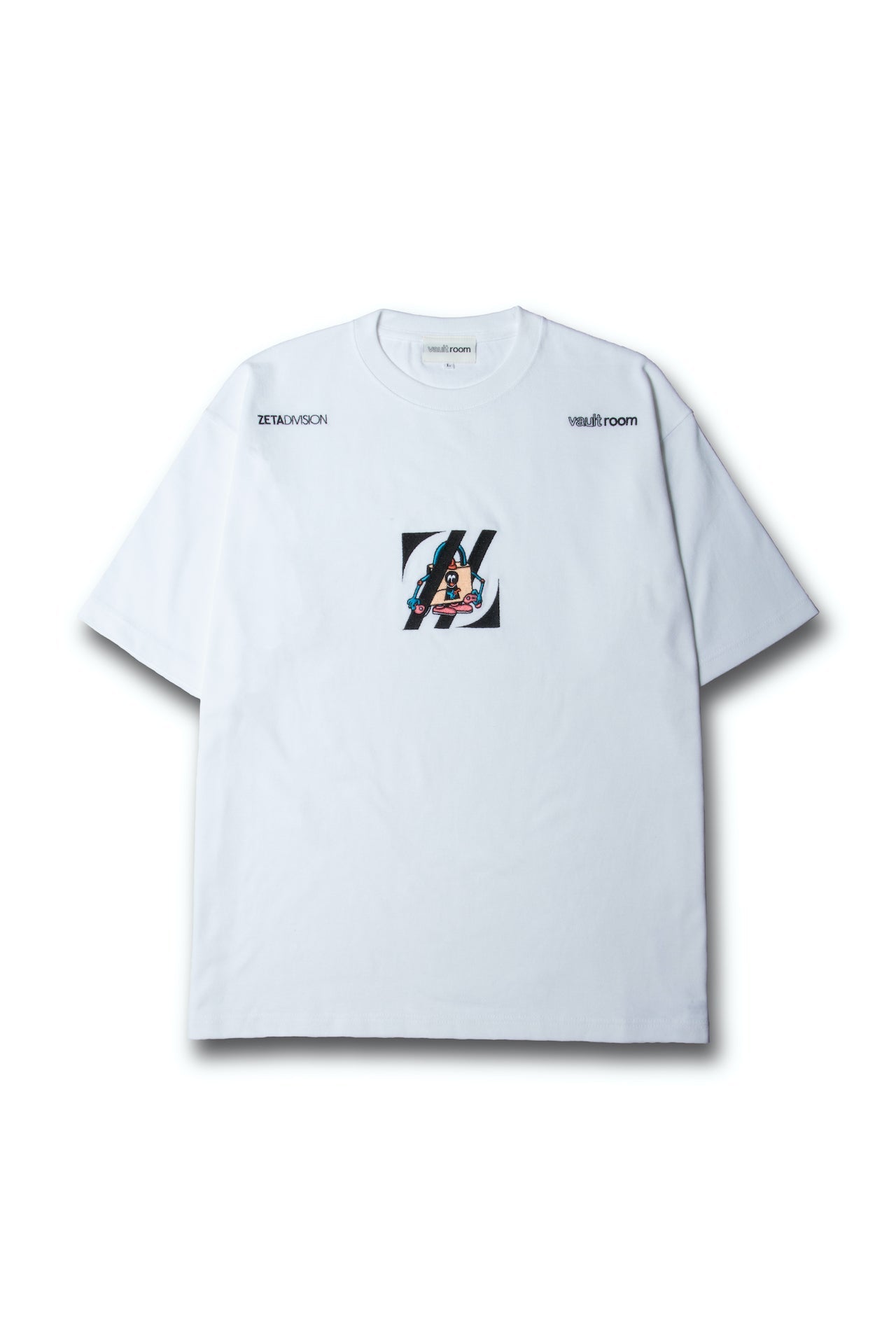 VAULTROOM LOGO TEE / WHT 刺繍 ホワイト 半袖Tシャツ ZETA DIVISION x vaultroom LOGO TEE / WHT – vaultroom 公式