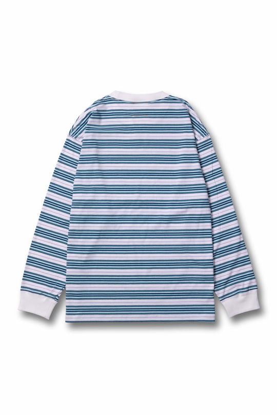 PADLOCK LOGO BIG L/S TEE / BLUE BORDER – VAULTROOM