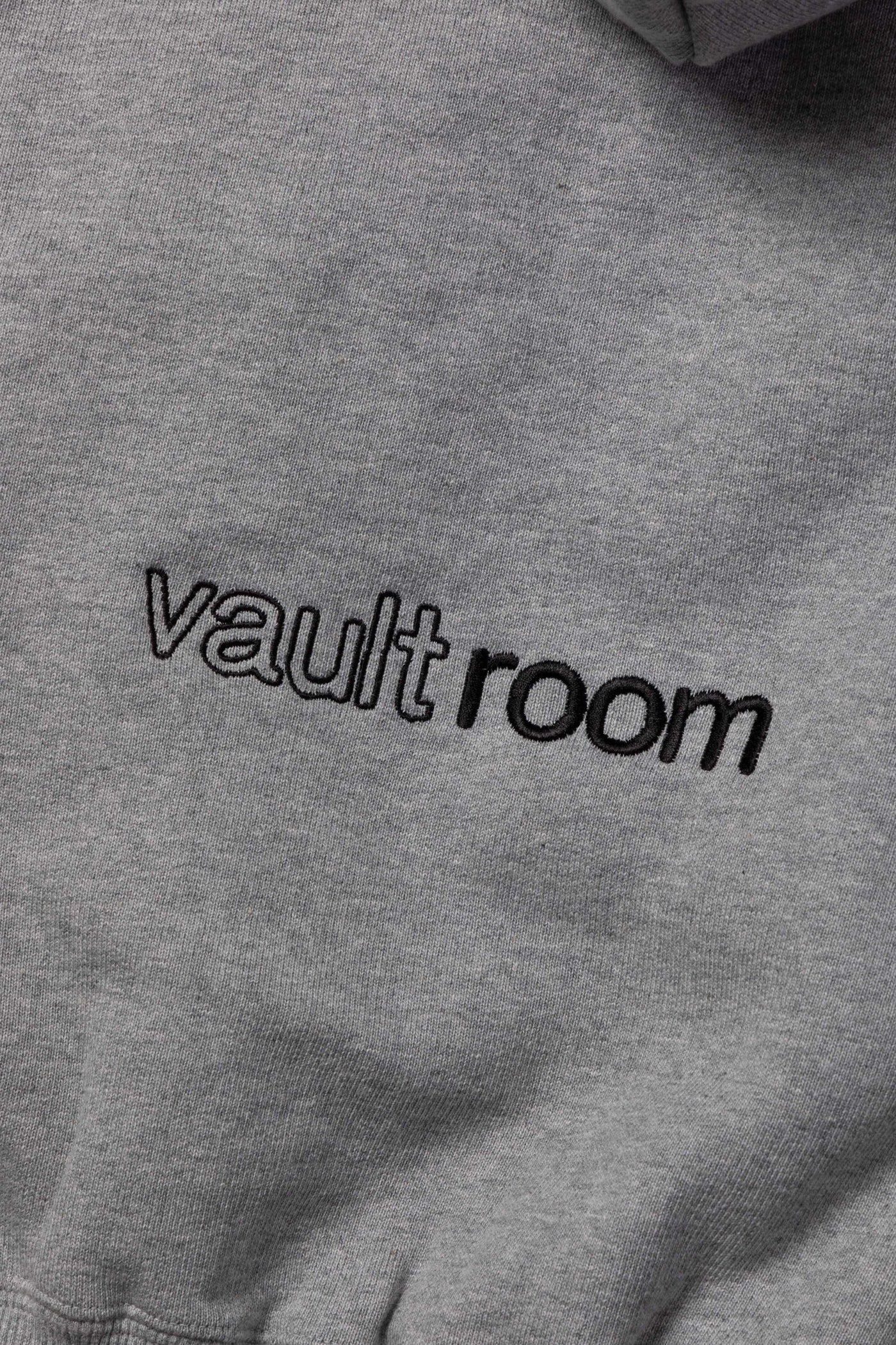 VAULTROOM LOGO WOMENS CROPPED HOODIE / GRY