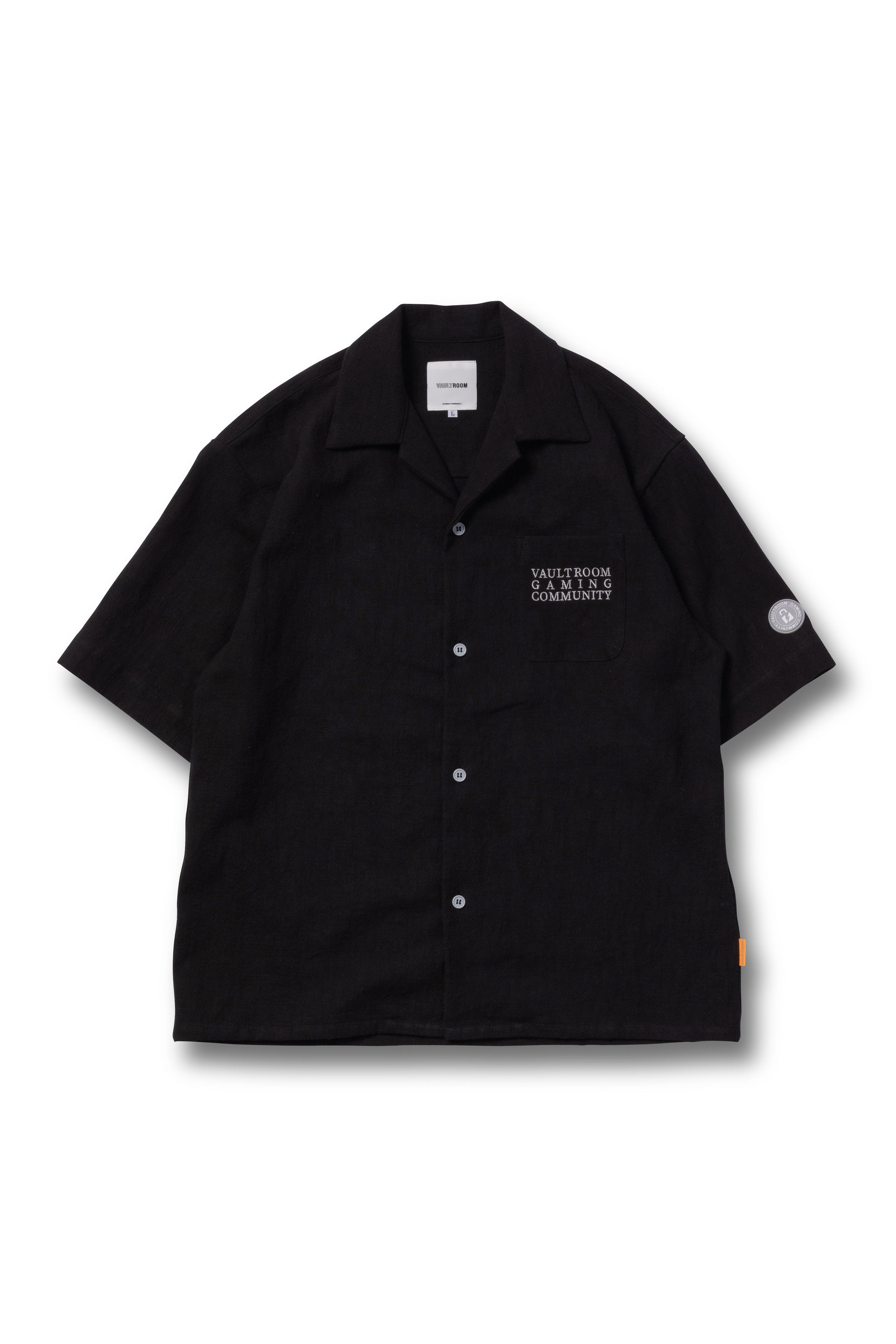 VGC OPEN COLLAR SHIRT / BLACK – VAULTROOM