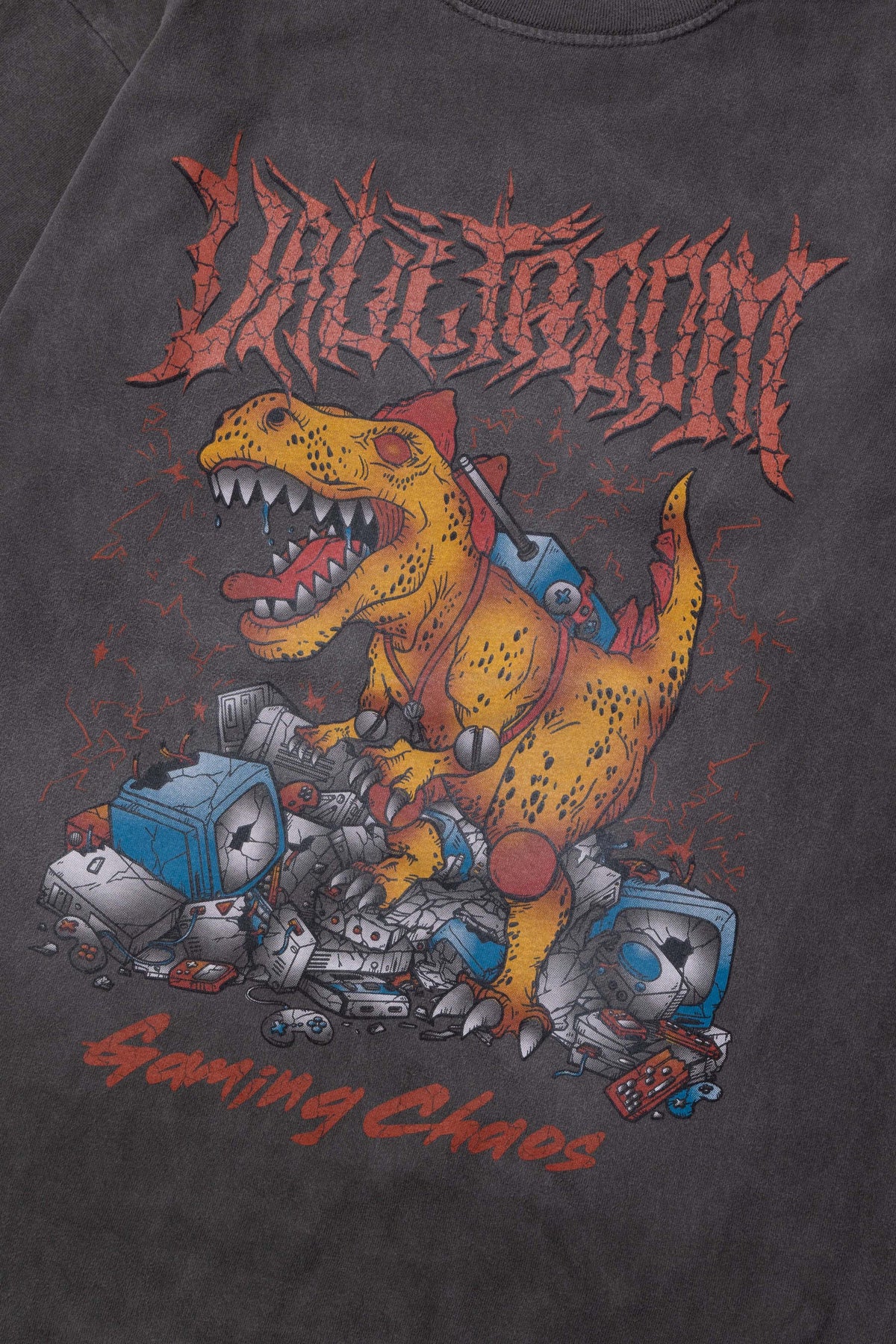 vaultroom GAMING CHAOS TEE / CHARCOAL-