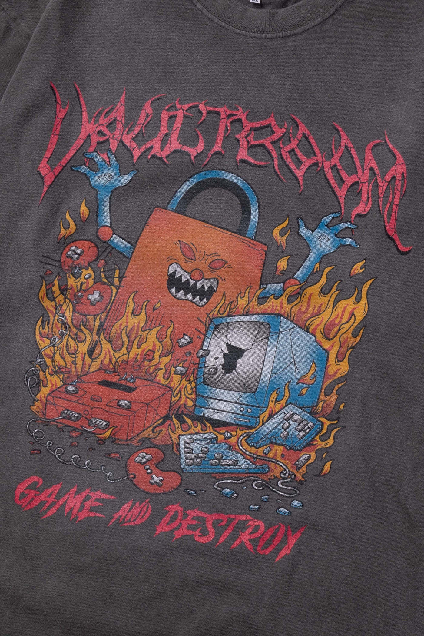 GAME AND DESTROY TEE CHARCOAL vaultroom-