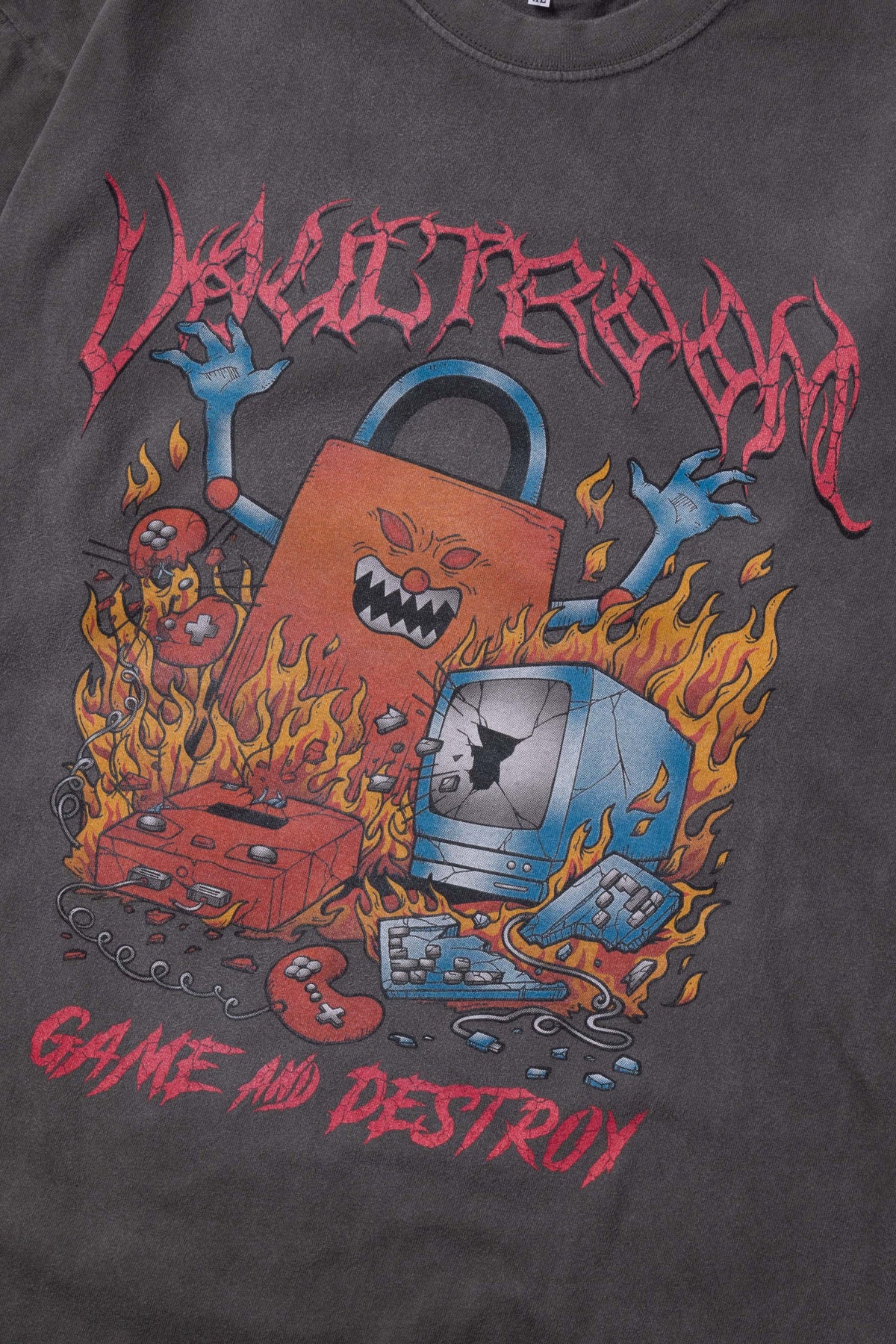 GAME AND DESTROY TEE CHARCOAL vaultroom | saintzacharie.org