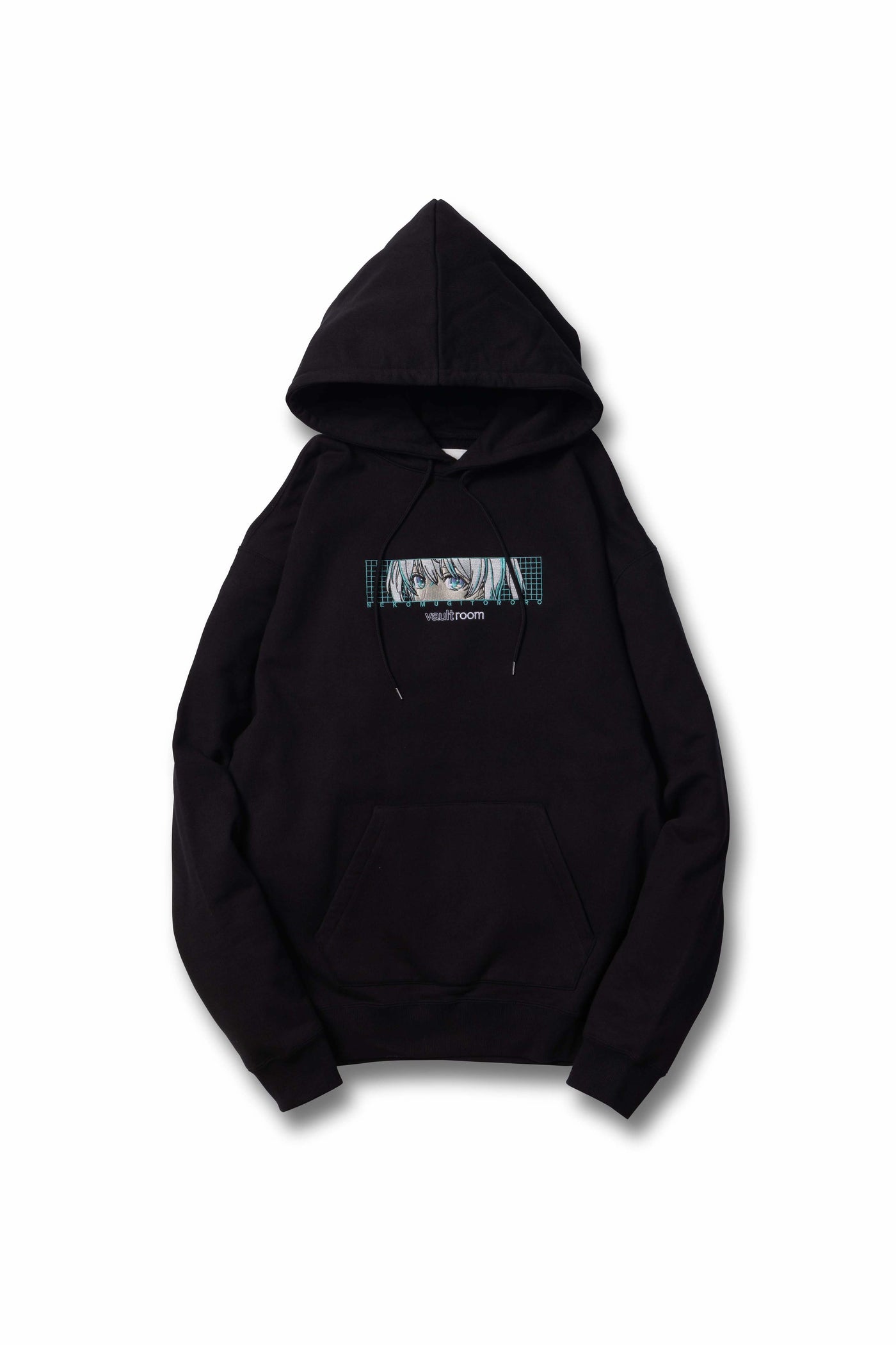 ステッカー付きNEKOMUGI TORORO HOODIE / BLK