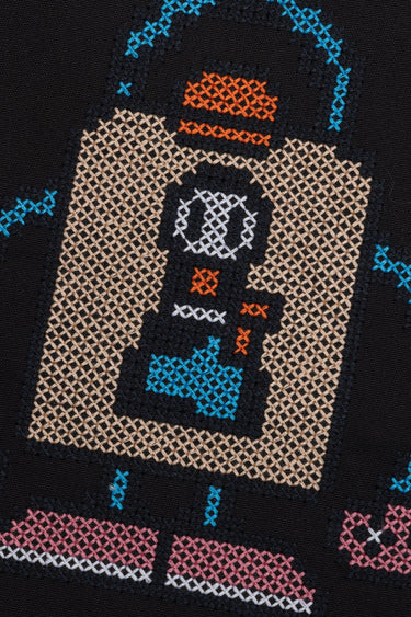 ICON CROSS STITCH TOTE BAG / BLACK - vaultroom 公式オンラインストア