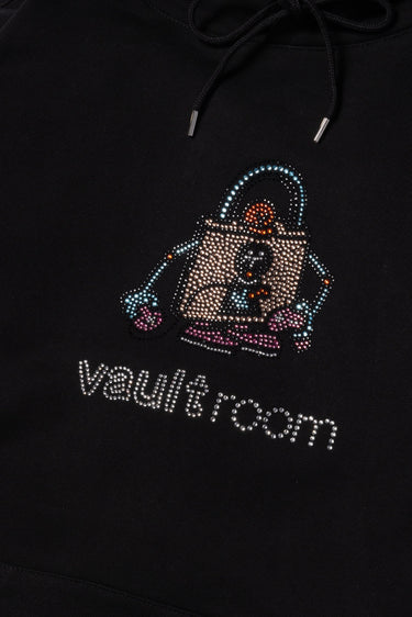 RHINESTONE LOGO HOODIE/ BLK - vaultroom 公式オンラインストア
