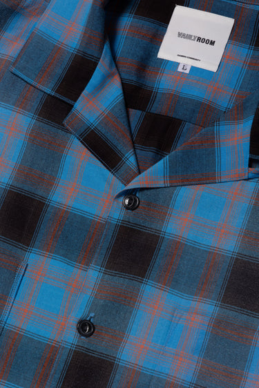 VAULTROOM PLAID CHECK OPEN COLLAR SHIRT / BLUE - vaultroom 公式オンラインストア