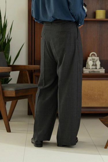 VGC WOOL WIDE SLACKS / CHARCOAL - vaultroom 公式オンラインストア
