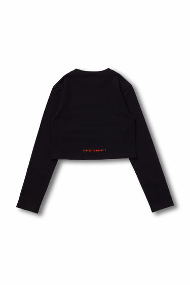Women's SCRIPT LOGO CROPPED L/S TEE / BLK - vaultroom 公式オンラインストア
