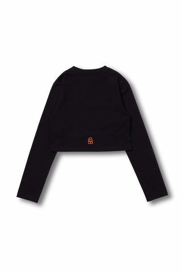 Women's SPARKLE LOGO CROPPED L/S TEE / BLK - vaultroom 公式オンラインストア