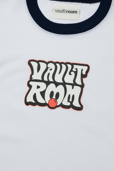 【Women's】70's LOGO TRIM TEE / WHT×NVY - vaultroom 公式オンラインストア