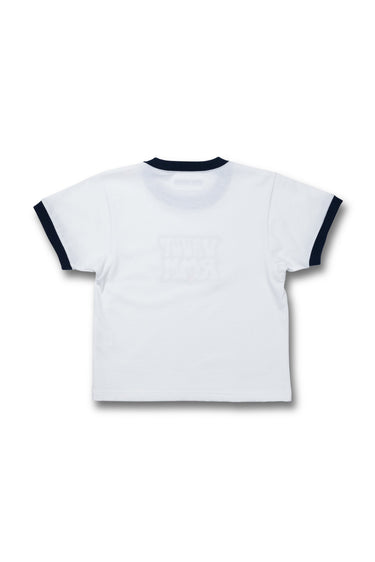 【Women's】70's LOGO TRIM TEE / WHT×NVY - vaultroom 公式オンラインストア