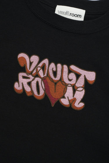 【Women's】EMB PRINT CROPPED TEE / BLK - vaultroom 公式オンラインストア