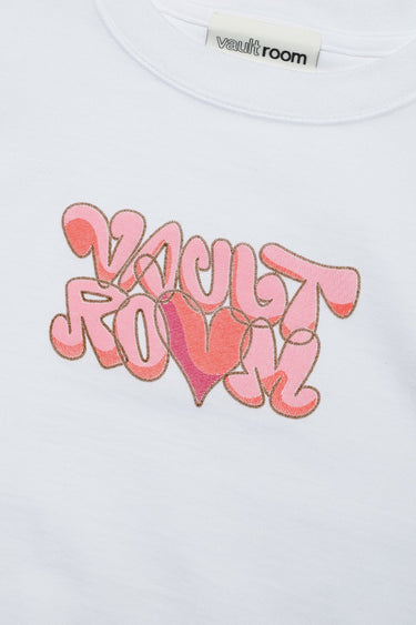 【Women's】EMB PRINT CROPPED TEE / WHT - vaultroom 公式オンラインストア