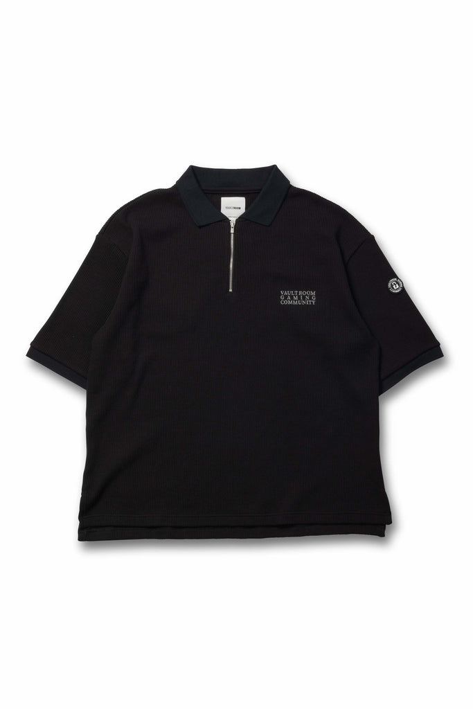 VGC ZIP S/S POLO / BLACK vaultroom | www.avredentor.com.br