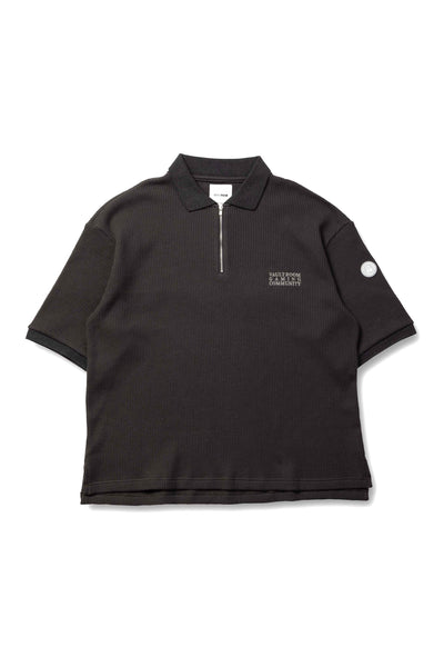 VGC ZIP S/S POLO / CHARCOAL